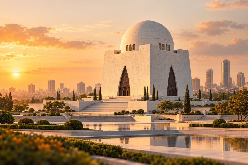 Illustrated skyline of Karachi